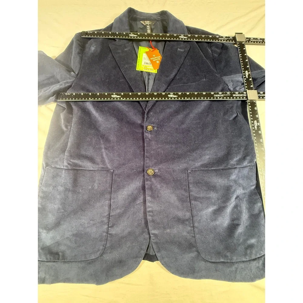 Houston‎ White Blazer Mens XL Blue NEW Velvet Stretch Sport Coat